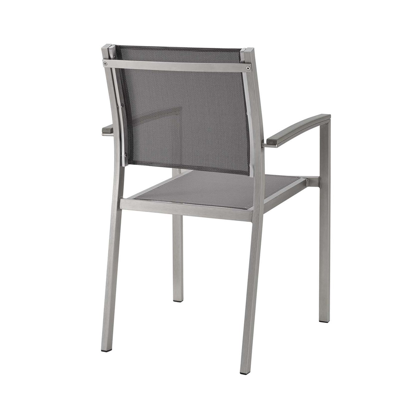 Shore Outdoor Patio Aluminum Dining Chair, Aluminum Metal Steel, Grey Gray 13515