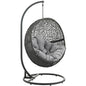 Hide Outdoor Patio Swing Chair With Stand, Grey, Rattan 10884