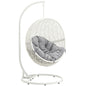 Hide Outdoor Patio Swing Chair With Stand, Grey, Rattan 10893