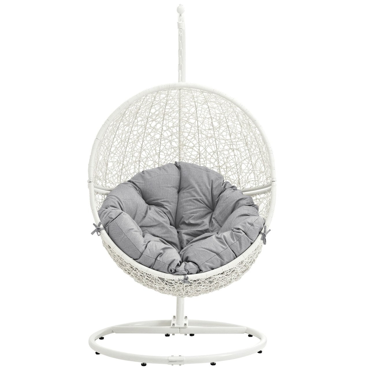 Hide Outdoor Patio Swing Chair With Stand, Grey, Rattan 10893