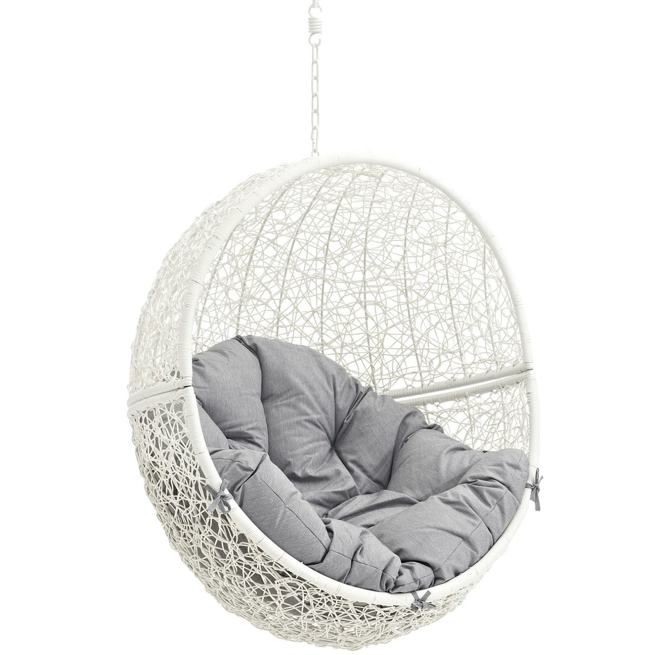 Hide Outdoor Patio Swing Chair With Stand, Grey, Rattan 10893