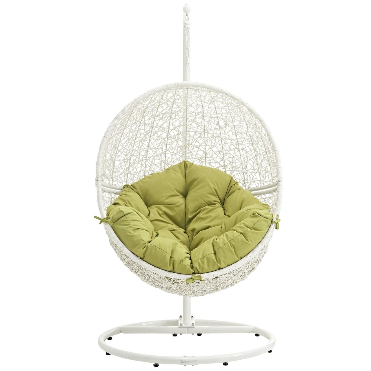 Hide Outdoor Patio Swing Chair With Stand, Green, Rattan 10897