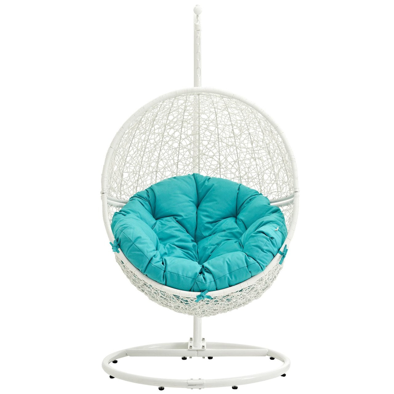 Hide Outdoor Patio Swing Chair With Stand, Blue, Rattan 10899