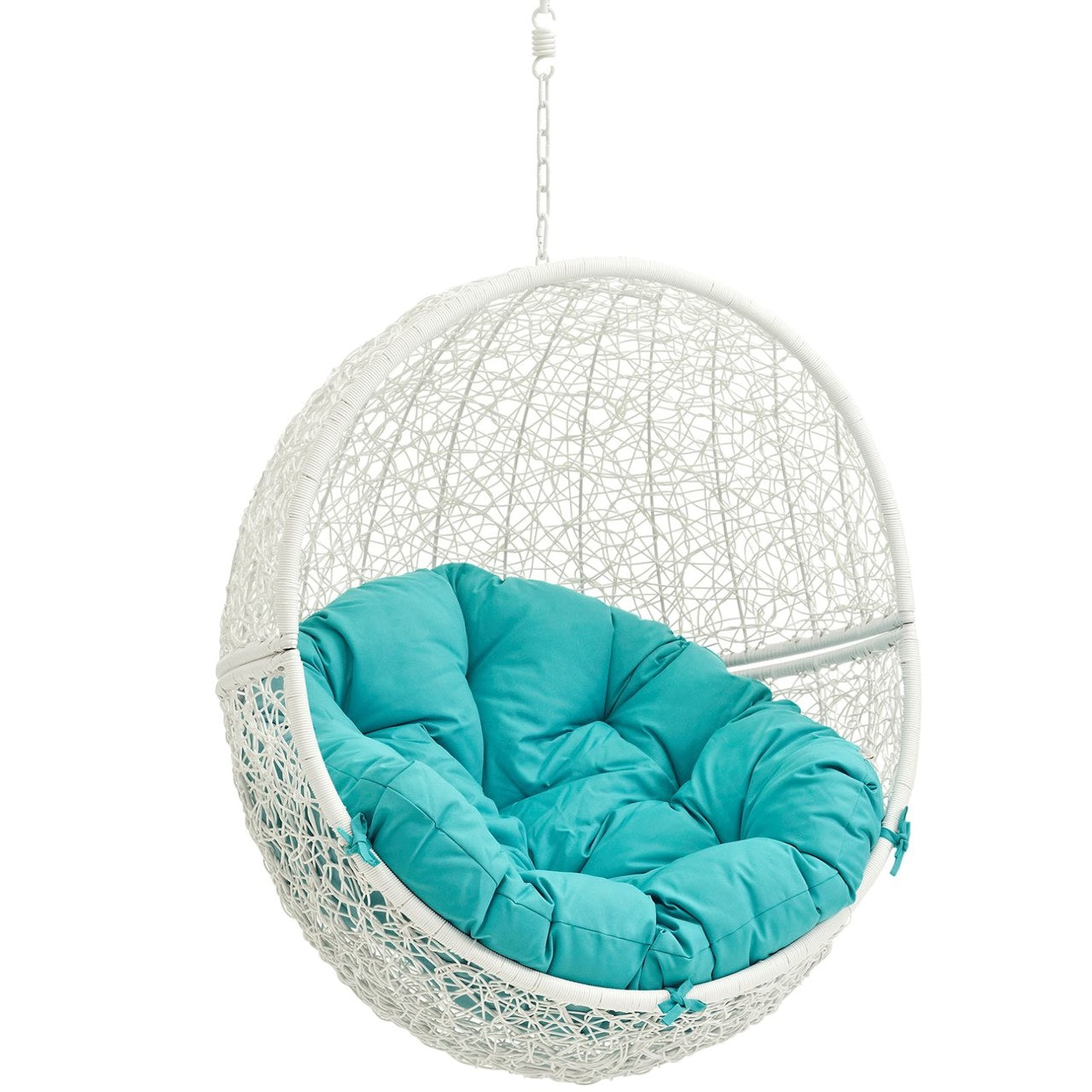 Hide Outdoor Patio Swing Chair With Stand, Blue, Rattan 10899