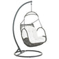 Arbor Outdoor Patio Wood Swing Chair, White, Rattan 10916