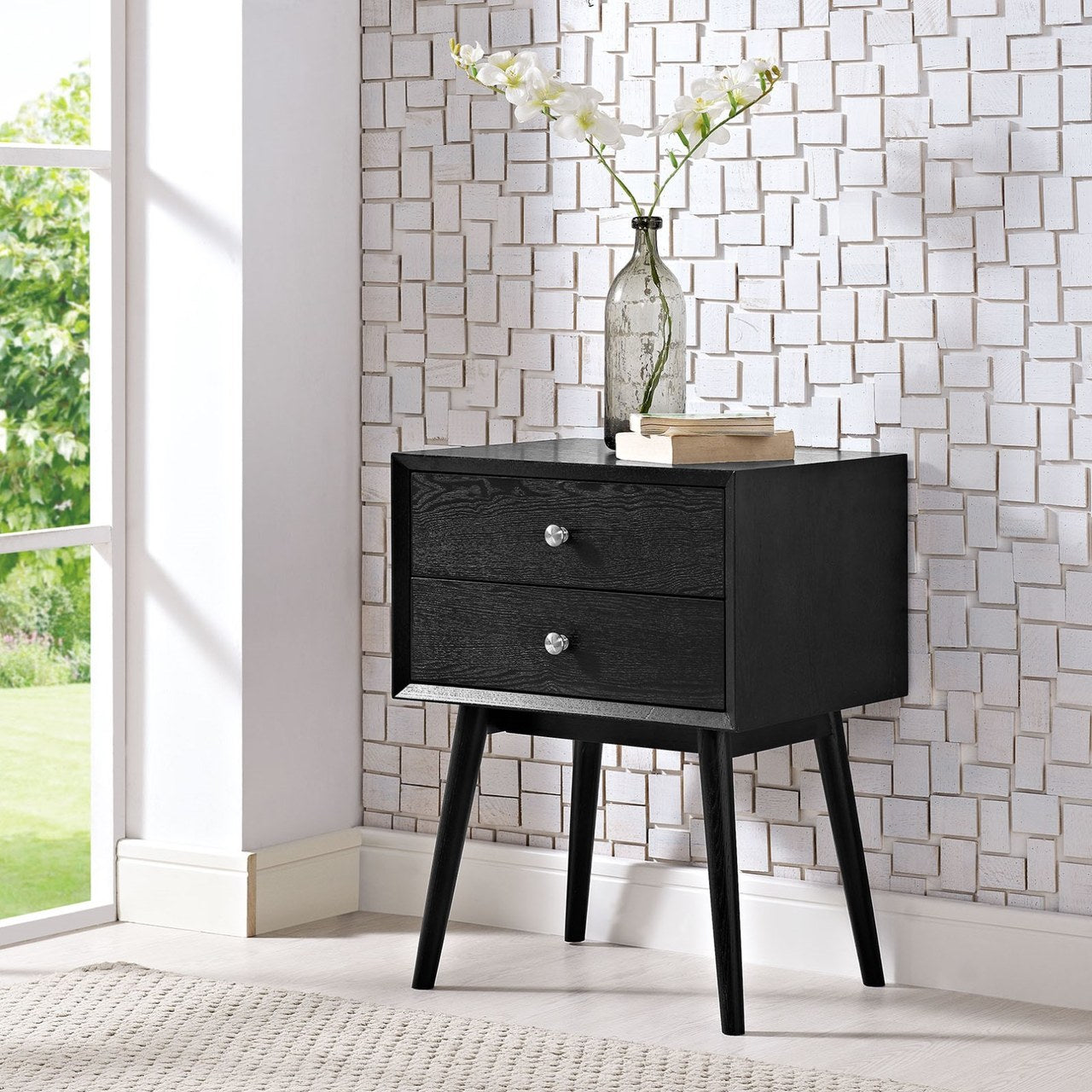 Dispatch Nightstand, Black, Wood 10924
