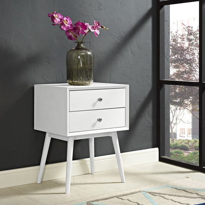 Dispatch Nightstand, White, Wood 10928