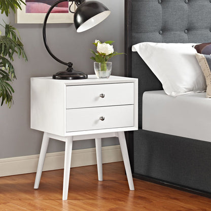 Dispatch Nightstand, White, Wood 10928