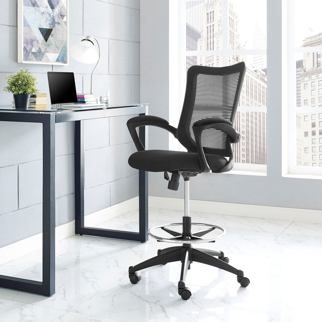 Project Drafting Chair, Black, Fabric 10931