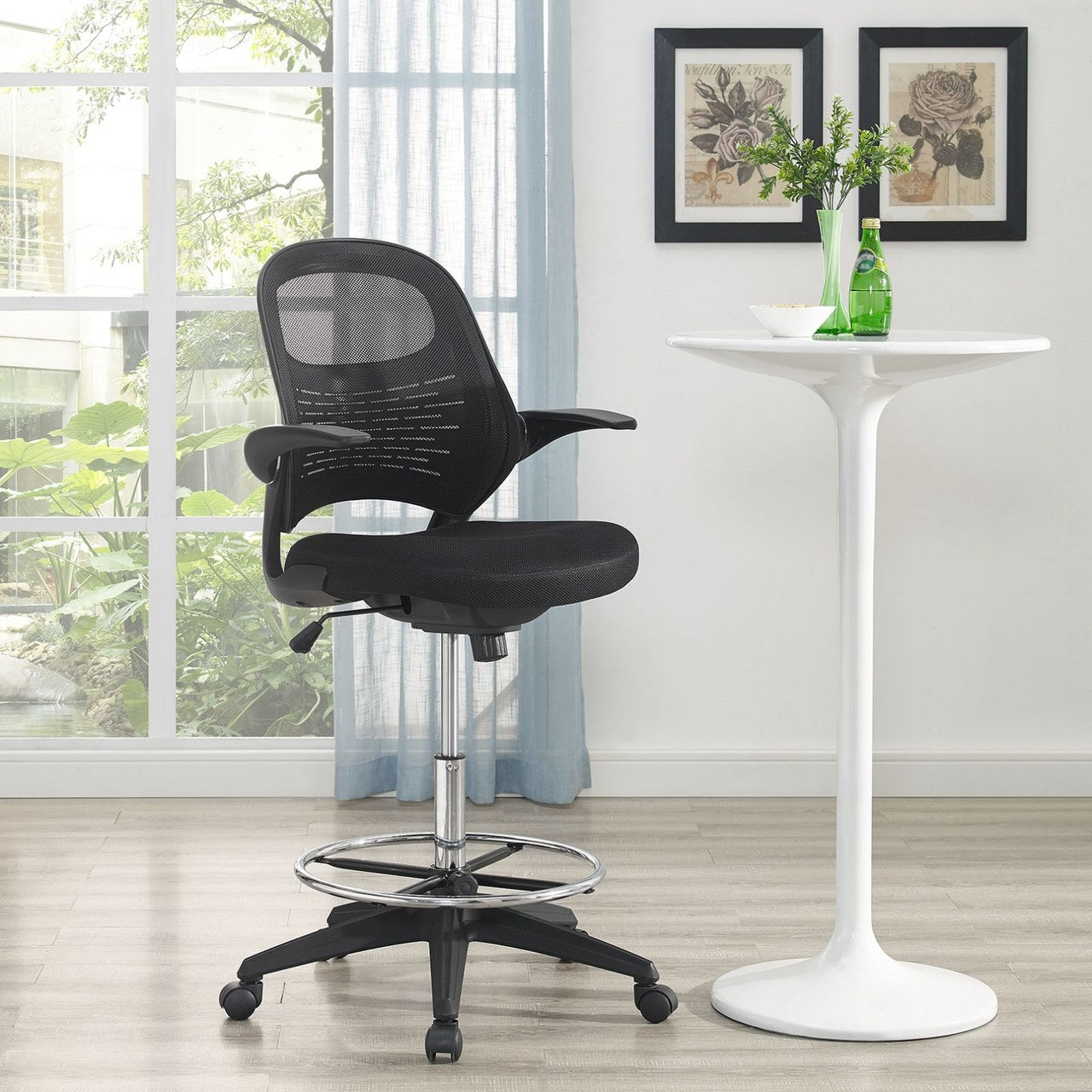 Advance Drafting Chair, Black, Fabric 10934