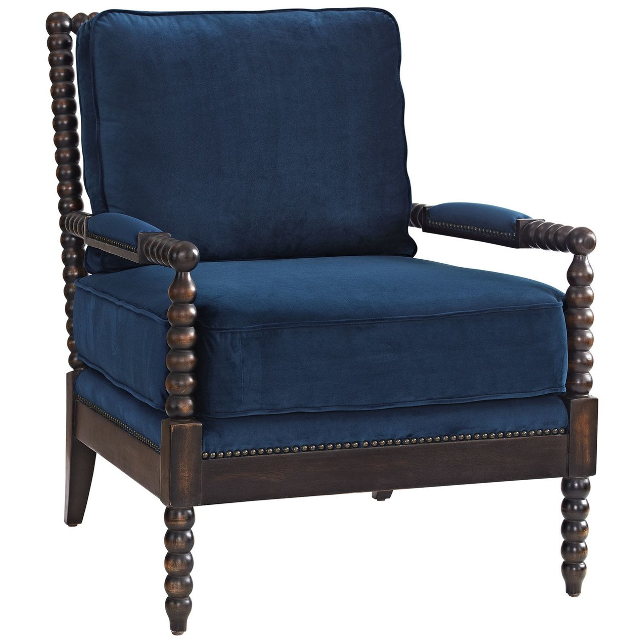 Revel Upholstered Fabric Armchair, Navy, Fabric 10941