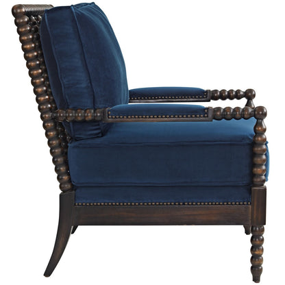 Revel Upholstered Fabric Armchair, Navy, Fabric 10941