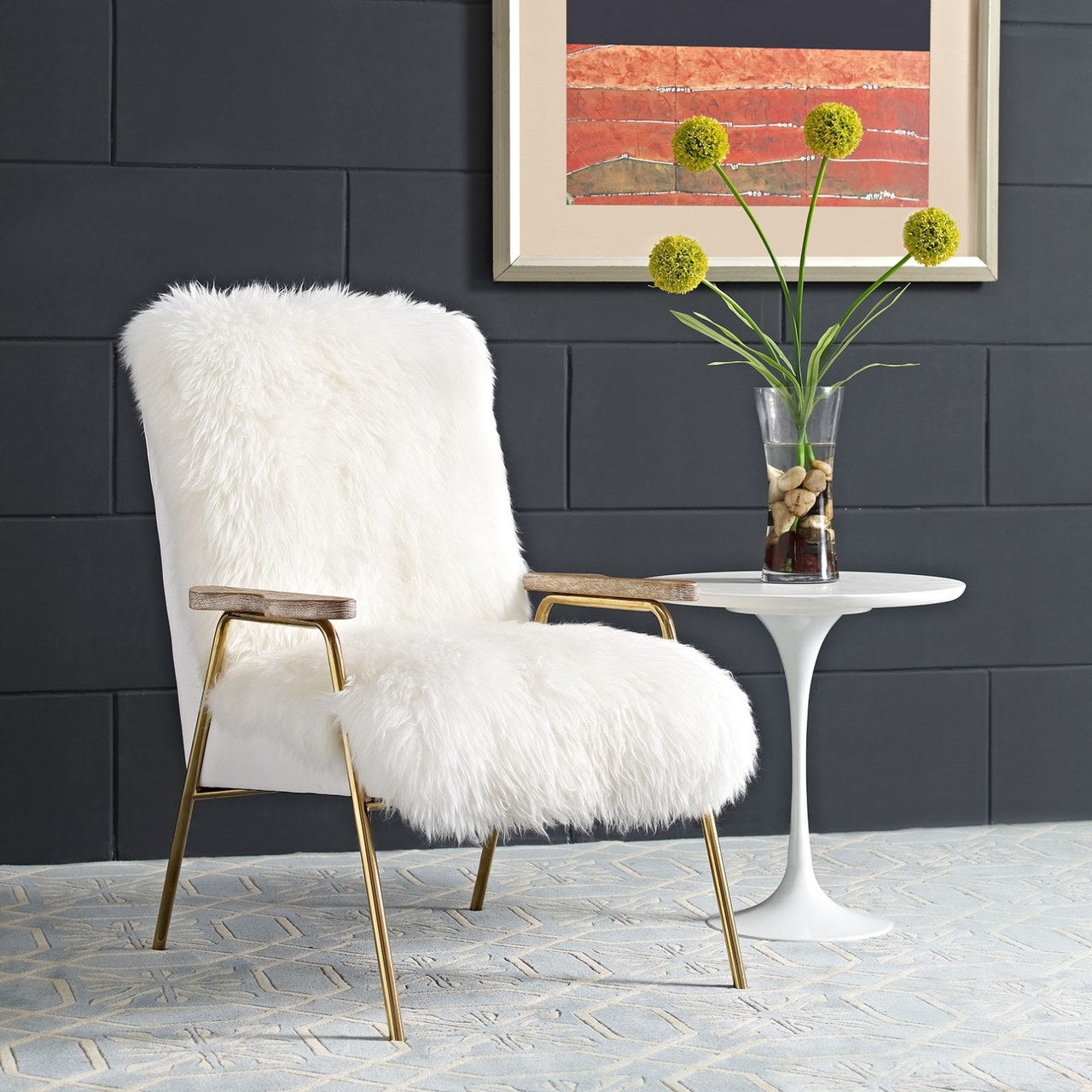 Sprint Wool Armchair, White, Fabric 10948