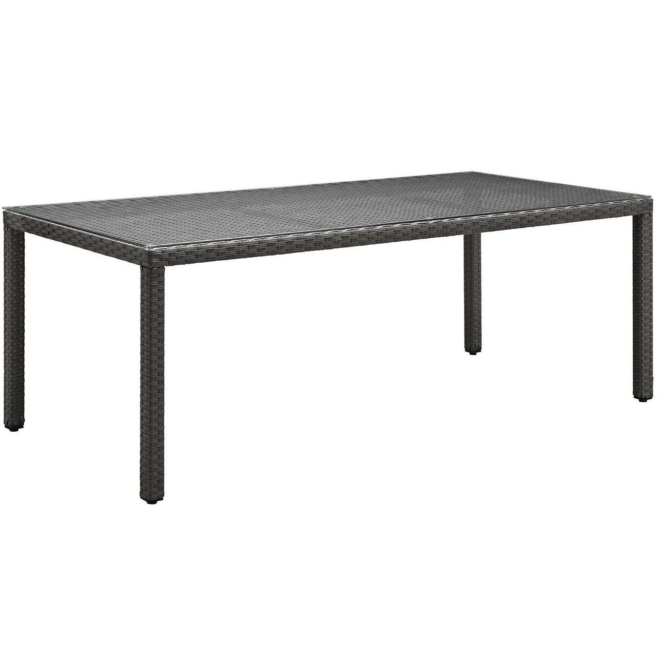Sojourn 9 Piece Outdoor Patio Sunbrella® Dining Set, Sunbrella Rattan Wicker, Grey Gray 13516