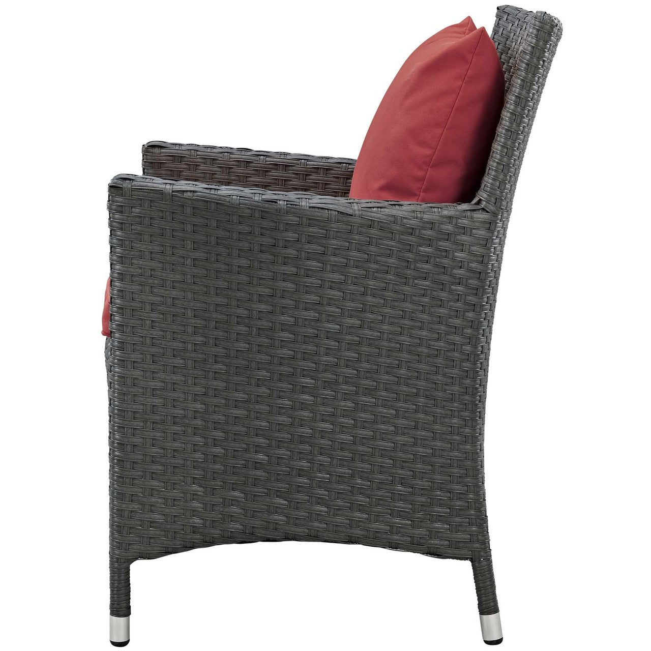 Sojourn 11 Piece Outdoor Patio Sunbrella® Dining Set, Sunbrella Rattan Wicker, Red 13521