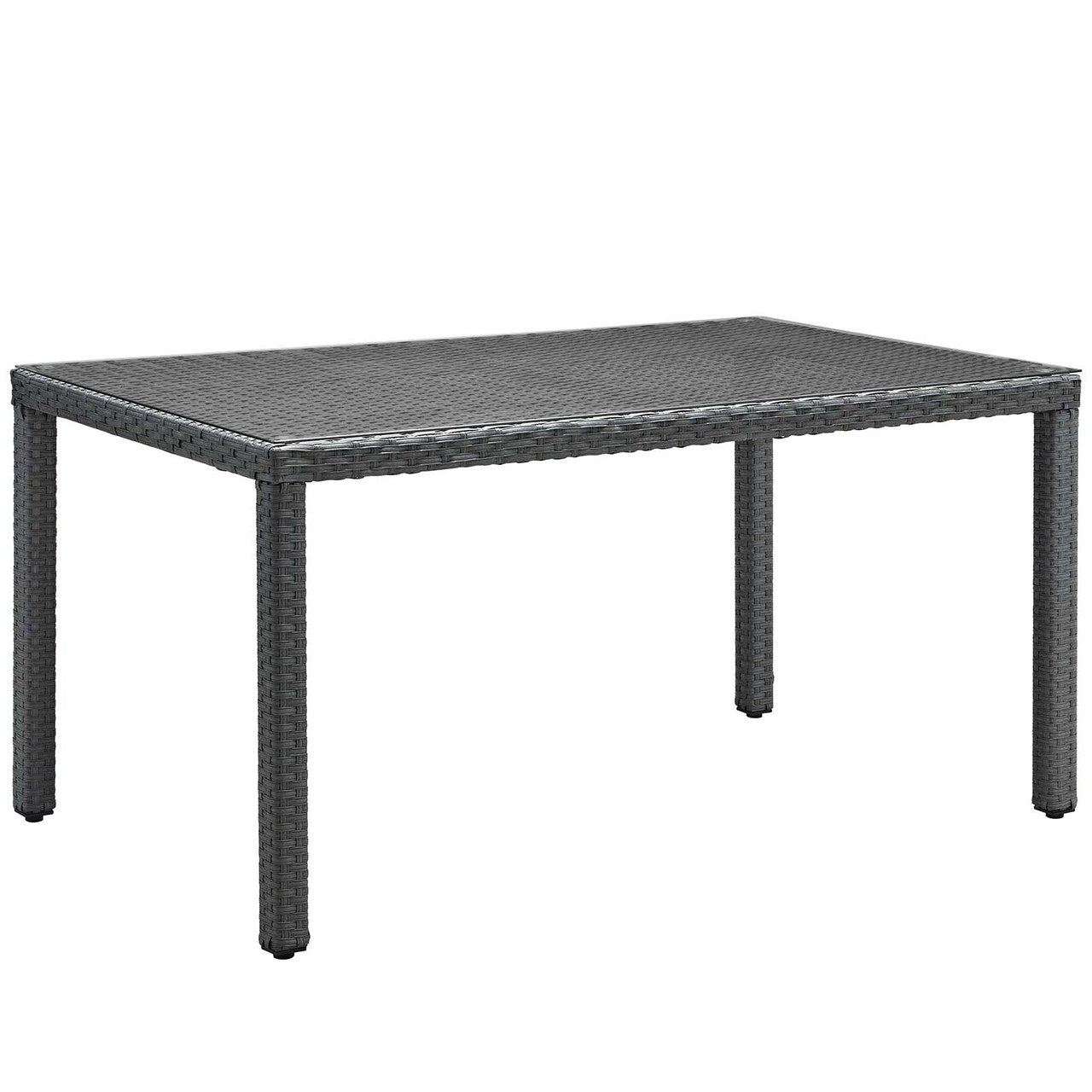 Sojourn 7 Piece Outdoor Patio Sunbrella® Dining Set, Sunbrella Rattan Wicker, Grey Gray 13522
