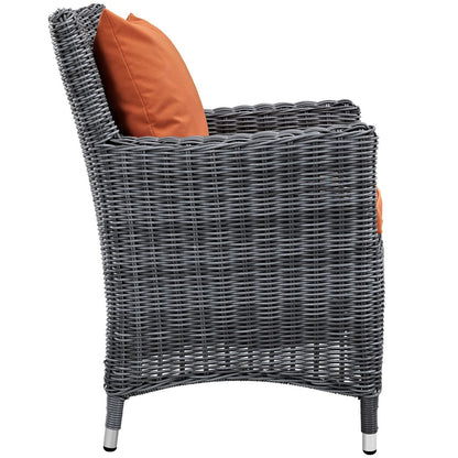 Summon Dining Chair ( Set of Two), Orange, Rattan 10971