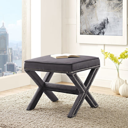 Rivet Bench, Grey, Fabric 11008