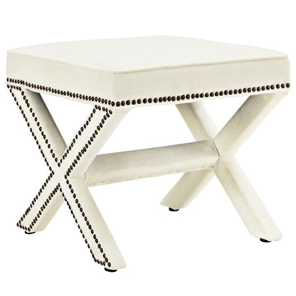 Rivet Bench, White, Fabric 11009