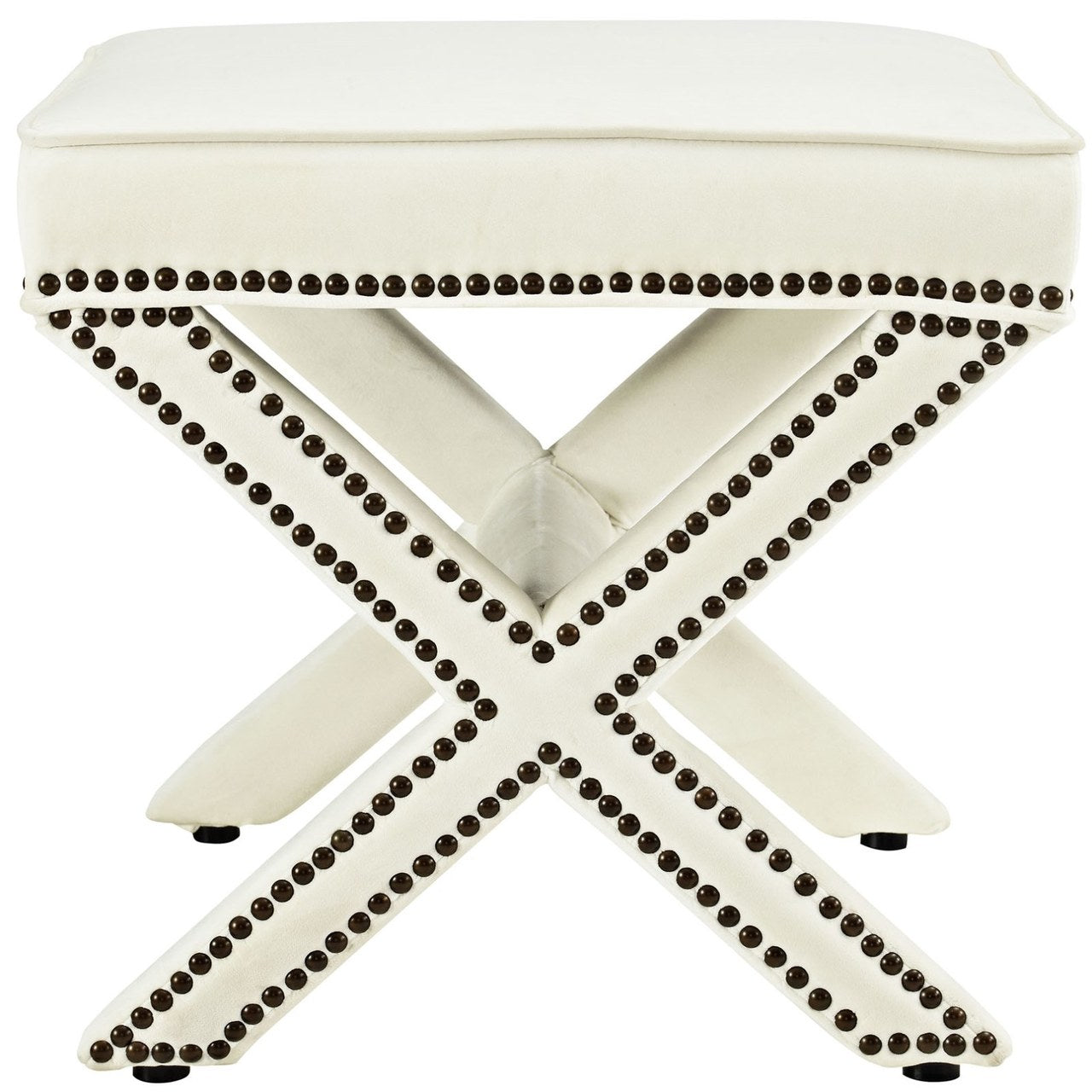 Rivet Bench, White, Fabric 11009