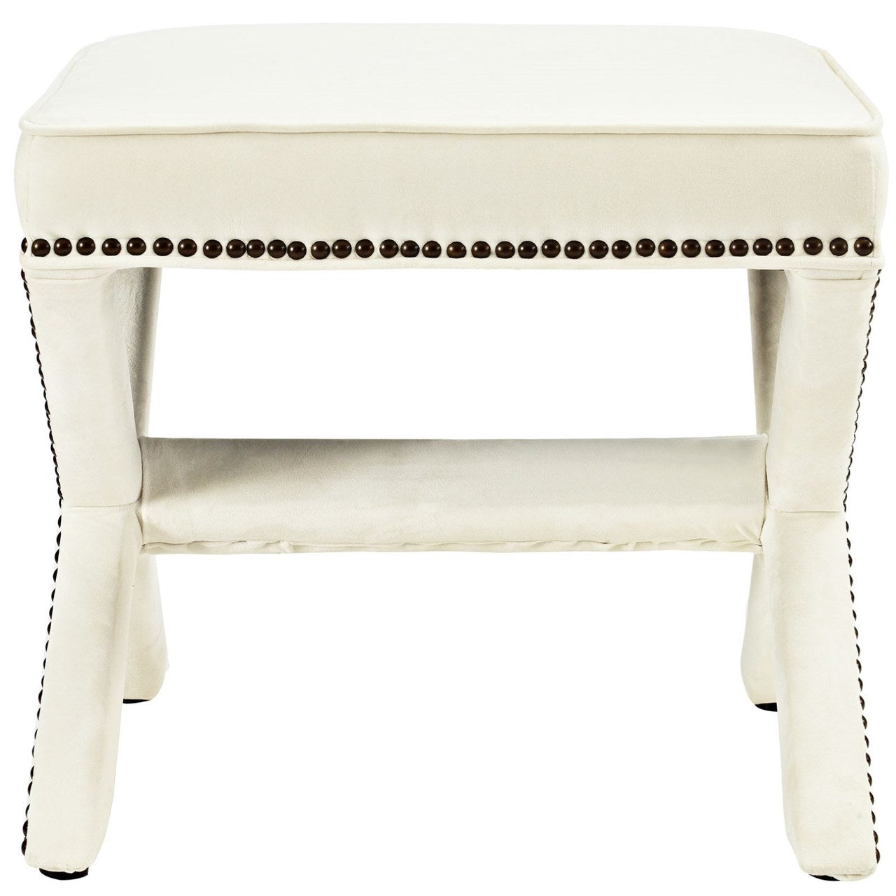 Rivet Bench, White, Fabric 11009