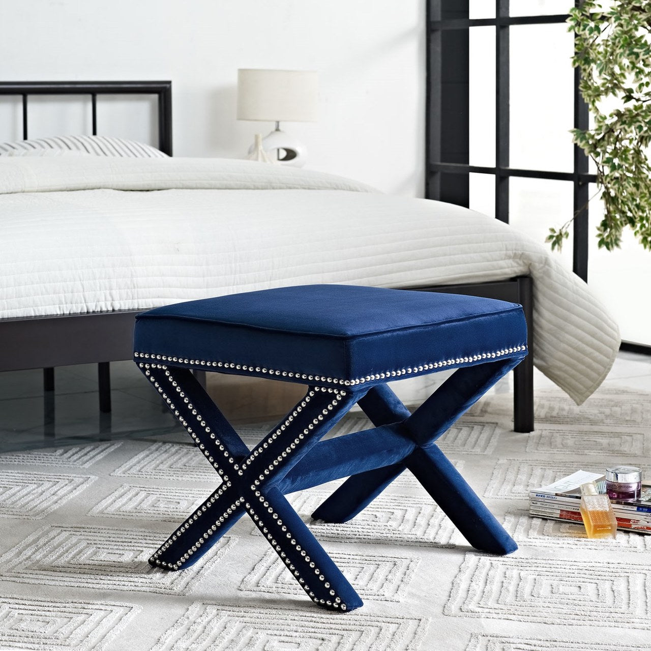 Rivet Bench, Navy, Fabric 11010