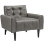 Delve Upholstered Vinyl Accent Chair, Grey, Faux Leather 11017