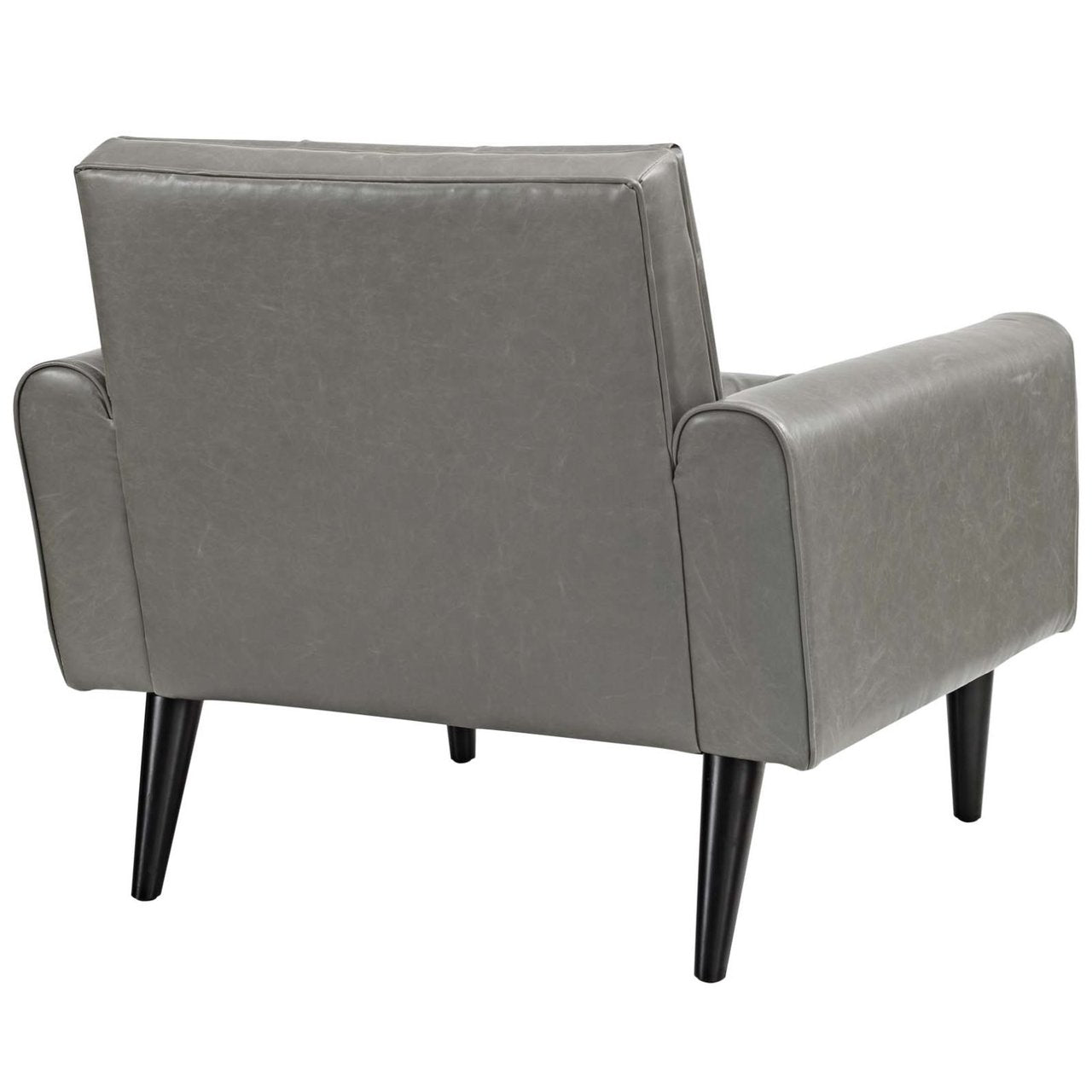 Delve Upholstered Vinyl Accent Chair, Grey, Faux Leather 11017