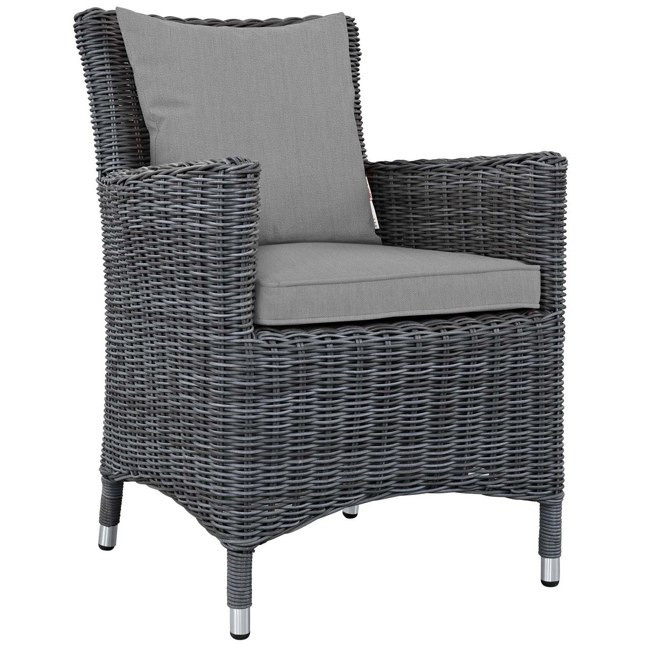 Summon 8 Piece Outdoor Patio Sunbrella® Dining Set, Sunbrella Rattan Wicker, Grey Gray 13532