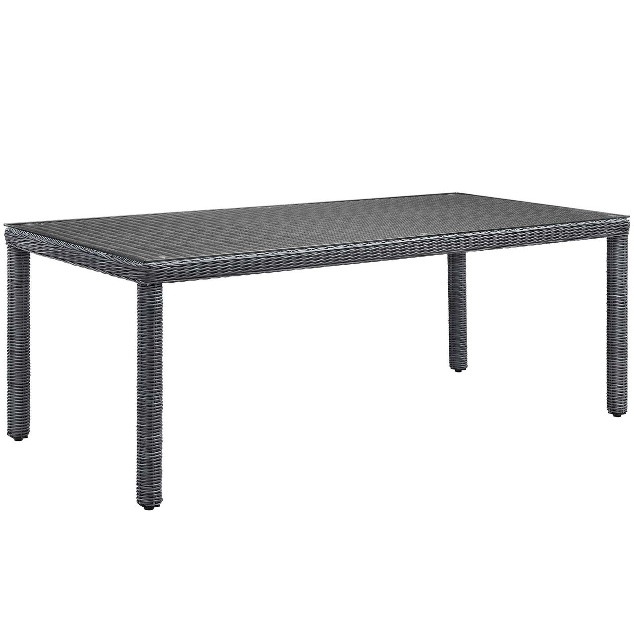 Summon 9 Piece Outdoor Patio Sunbrella® Dining Set, Sunbrella Rattan Wicker, Grey Gray 13536