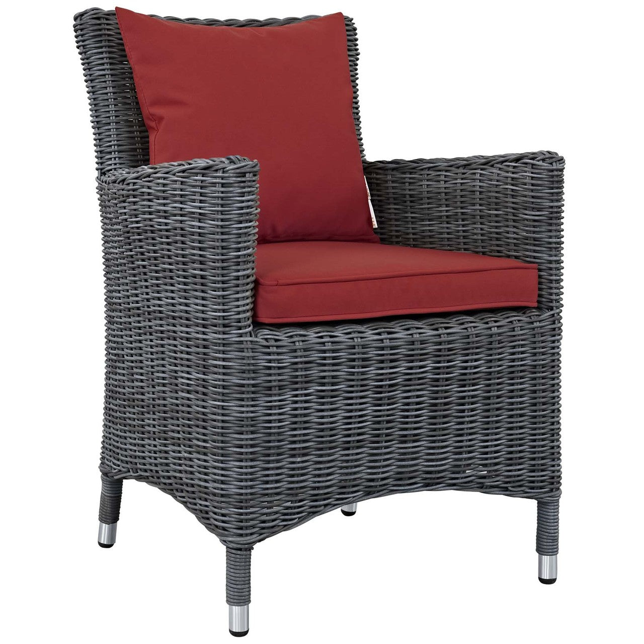 Summon 11 Piece Outdoor Patio Sunbrella® Dining Set, Sunbrella Rattan Wicker, Red 13541