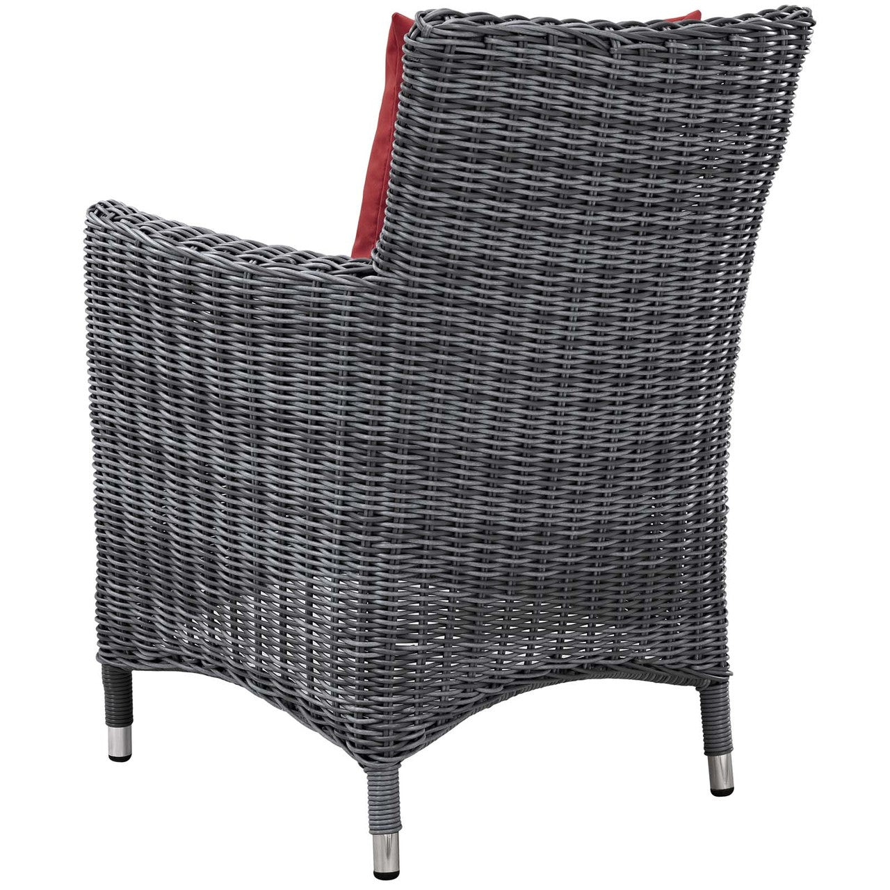 Summon 11 Piece Outdoor Patio Sunbrella® Dining Set, Sunbrella Rattan Wicker, Red 13541