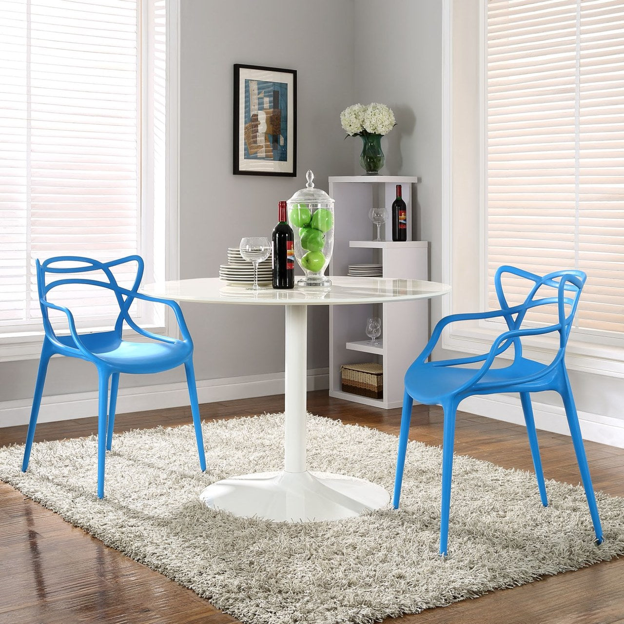 Entangled Dining Set Set of 2, Blue, Plastic 11047