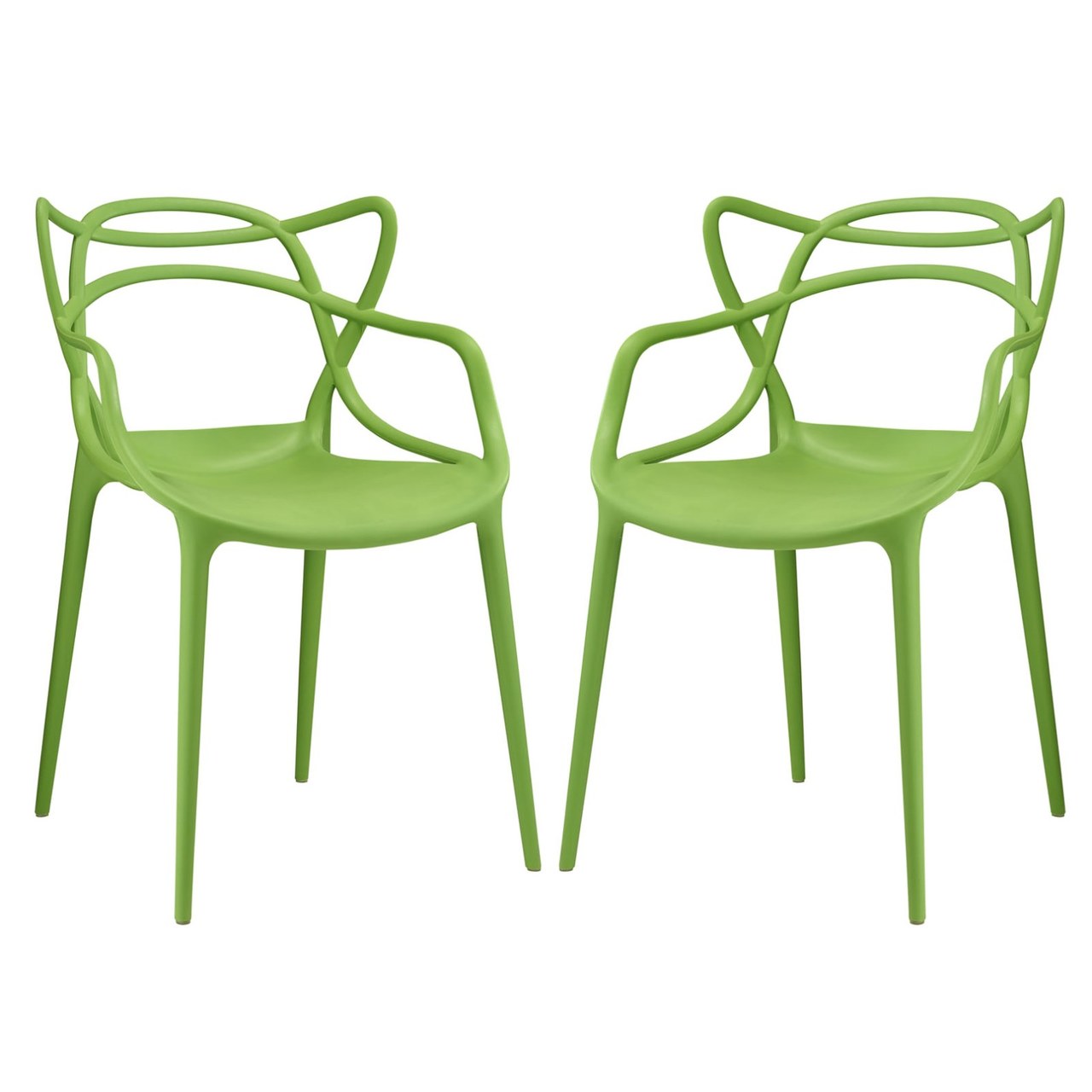 Entangled Dining Set Set of 2, Green, Plastic 11048