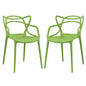 Entangled Dining Set Set of 2, Green, Plastic 11048