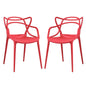 Entangled Dining Set Set of 2, Red, Plastic 11049