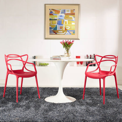 Entangled Dining Set Set of 2, Red, Plastic 11049