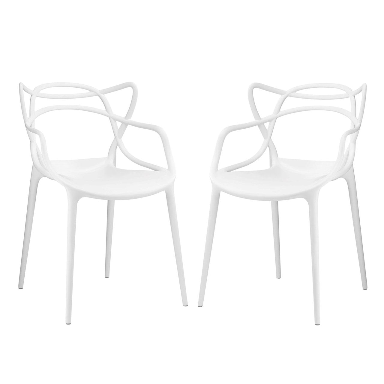Entangled Dining Set Set of 2, White, Plastic 11050