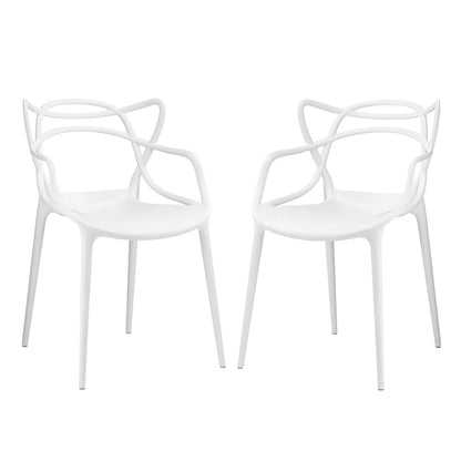 Entangled Dining Set Set of 2, White, Plastic 11050