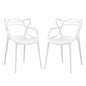 Entangled Dining Set Set of 2, White, Plastic 11050