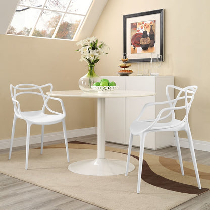 Entangled Dining Set Set of 2, White, Plastic 11050