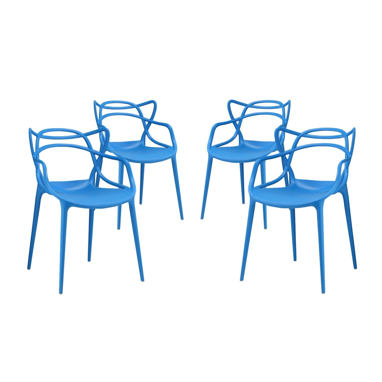 Entangled Dining Set Set of 4, Blue, Plastic 11051