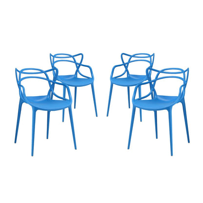 Entangled Dining Set Set of 4, Blue, Plastic 11051
