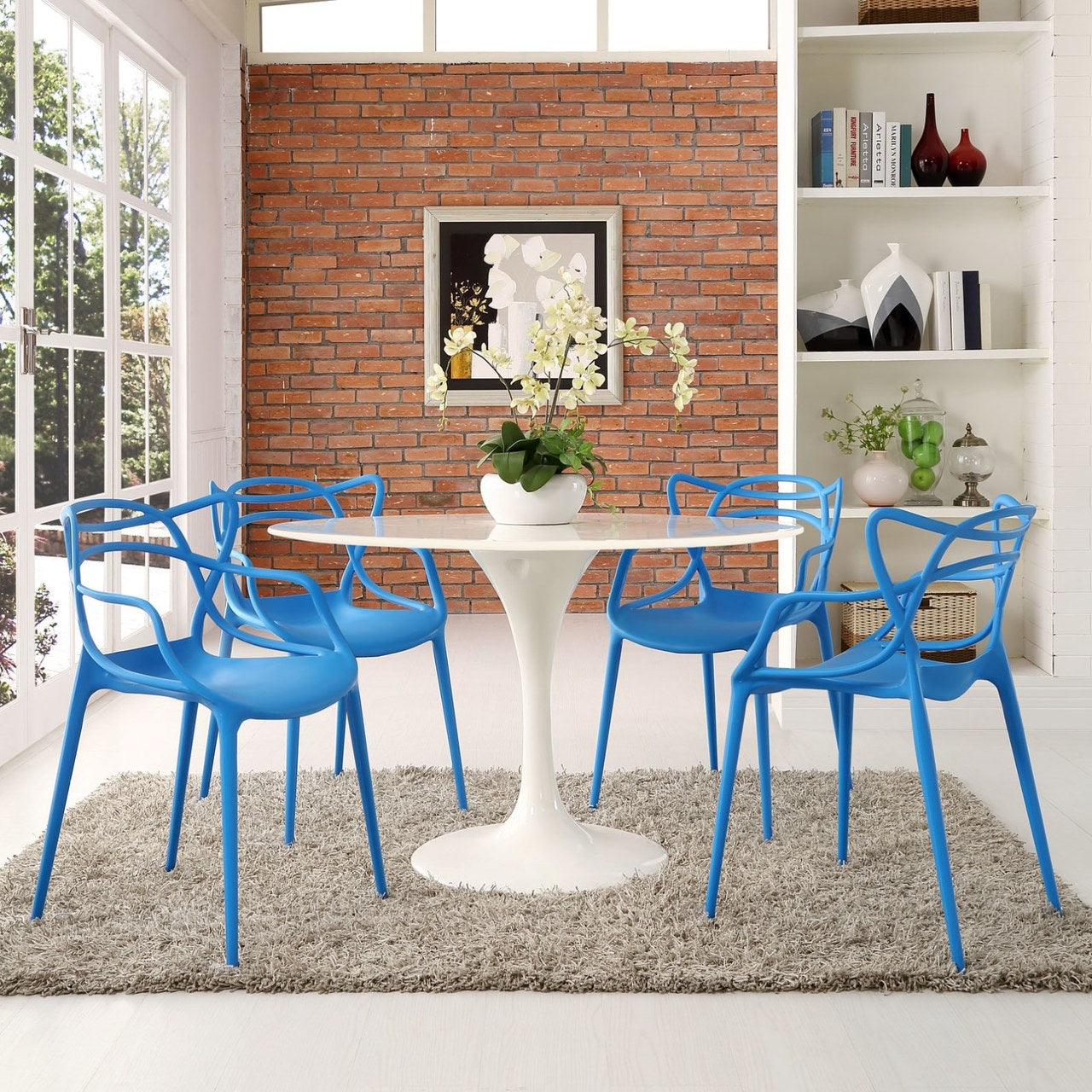 Entangled Dining Set Set of 4, Blue, Plastic 11051