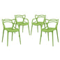 Entangled Dining Set Set of 4, Green, Plastic 11052