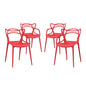 Entangled Dining Set Set of 4, Red, Plastic 11053