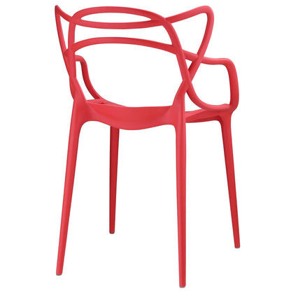 Entangled Dining Set Set of 4, Red, Plastic 11053