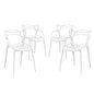 Entangled Dining Set Set of 4, White, Plastic 11054
