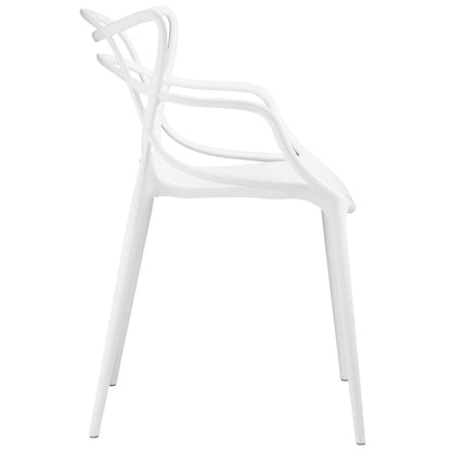 Entangled Dining Set Set of 4, White, Plastic 11054