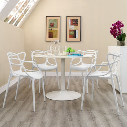 Entangled Dining Set Set of 4, White, Plastic 11054